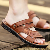 尊尼威龙凉鞋男休闲两用凉拖鞋男防滑防水沙滩鞋男夏季开车拖鞋男 8805棕色 44