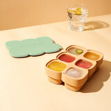 乐扣乐扣硅胶冰格模具带盖制冰盒网红辅食盒冰块盒DIY自制冰块 绿色6格