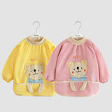 杭赫  【2件装】新款宝宝吃饭罩衣秋冬长袖儿童围裙防脏反穿衣护衣灯