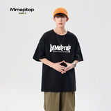 MMOPTOP个性字母印花短袖T恤男士夏季纯棉宽松半袖潮流上衣M0028黑色M