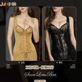 中脉（JM）黄金甲塑身衣身材管理器舒服亲肤塑形分体套装束腰产后束身衣 C03赫本黑马甲（单件） L码【建议95-110斤】