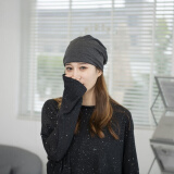 酒风学长带着睡觉的帽子睡帽女夏天薄款纯色包头帽堆堆帽潮月子帽 薄款-深灰色 均码(帽围53-58)