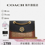 COACH/蔻驰 官方授权 女士Parker山茶花单肩斜挎包单肩包 黑色多色C4659B4M2