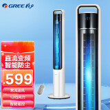 格力（GREE）塔扇家用直流变频电风扇智能遥控落地扇12档大风量立式无叶风扇FLZ-09X63Bg 白+黑