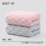 GGT 伴竹毛巾 男士洗脸巾吸水速干女士A类洗澡毛巾两条装 樱若+薄墨