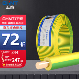 正泰（CHNT） 电线电缆BV1/1.5/2.5/4/6平方 国标家装空调单股铜芯电线铜线照明电源线 BV2.5双色地线100米