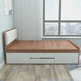 平子集小房间高箱储物实木床北欧简约单双人卧室收纳抽屉床ENF板材定制 4抽屉软包款（ENF级欧松板） 1.2*2.0m