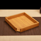 杰艺普洱茶盒黑茶茶饼盒茶刀茶针茶锥茶叶盒子分茶盘竹制单层存茶罐 竹制分茶盘