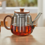 忆壶茶（YIHUTEA）玻璃茶壶泡茶家用耐高温带过滤煮茶壶可电陶炉茶水分离茶壶泡茶器 【304不锈钢内胆】烟灰茶壶 900ml