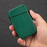 一皮（ONE LEATHER） 烟盒20支装粗支便携式保护套超薄创意牛皮软硬盒烟包高级个性礼 深绿 20支
