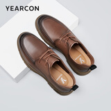 意尔康男鞋皮鞋男真皮韩版英伦男士商务休闲鞋软底驾车鞋父亲节礼物 棕色 42