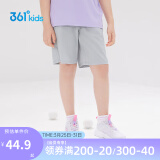 361°儿童短裤2024夏季男女童3-12岁透气运动裤梭织五分裤 灰 150