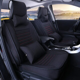 首赋汽车座套座垫适用于大众新宝来朗逸捷达桑塔纳英朗四季通用亚麻 五座全车套装黑色