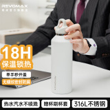 REVOMAX锐虎无螺纹保温杯大容量水杯男士男学生瑞虎户外车载冰块保冷杯子 【316L内胆】动感白 950ml