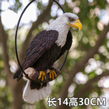 花园装饰仿真老鹰装饰摆件仿真小鸟动物庭院树上装饰挂件 铁圈老鹰（铁圈直径26厘米）