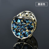 雅贵人 头饰小抓夹发夹女小巧精致头顶刘海卡夹子顶夹后脑勺小号水钻边夹 墨蓝色