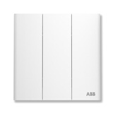 ABB开关插座面板 三位单控三开单控开关 轩璞系列 白色 CF123