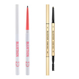 BLUETHIN极细眼线胶笔眼线笔卧蚕不易晕染细头不易脱妆学生 眼线胶笔02#号色+眉笔