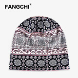 Fangchi 帽子女包头帽薄款夏堆堆帽睡帽头巾帽女棉质民族风套头帽两用 MXM-350蓝粉/封顶 均码 58CM左右