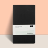 得印A6笔记本子 工作学习日记本 手帐记事本子 商务办公用品文具 PU皮彩色本 黑色9893