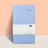 得印(befon) A6笔记本子 工作学习日记本 手帐记事本子 商务办公用品文具 PU皮彩色本 蓝色9886