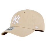 47美版棒球帽子棒球帽鸭舌帽遮阳防晒软顶NY/LA刺绣 47brand出品 卡其色(大标NY刺绣)