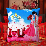 老街缘结婚情侣2025新款自己手工十字绣抱枕线绣枕头枕套枕头套客厅卧室 爱情海【只绣人】 (2个枕套+2个枕芯)46*46厘米