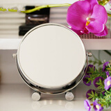 曲美思欧式双面放大化妆镜子台式旋转美容小镜子宿舍学生便携高清梳妆镜 座式台镜（直径约20.5厘米）