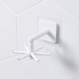 【3个装】厨房挂钩旋转六爪挂钩免打孔壁挂式厨具用品挂铲勺神器多功能挂钩 白色3个装