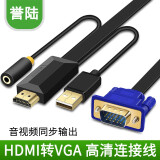 誉陆科技（YL） hdmi转vga线带音频转换器高清视频连接线电脑笔记本盒子蓝光笔记本接显示器投影 （扁线）带HDMI播放器转接到带VGA显示器投影仪 1.5米