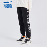 鸿星尔克卫衣男秋季情侣运动上衣休闲套头长袖打底衫裤子男装女装 【2112】正黑-女款 L