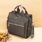 FOUVOR大容量单肩包女多层出游旅行包高级感时尚手提包帆布女士斜挎包包 烟灰色