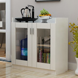 林驰LINCHI茶水柜欧式现代简约办公室家用收纳柜子酒水饮水机储物餐边柜 暖白色+[80*35*80]