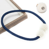 窗帘夹磁铁窗帘绑带绑绳一对欧式客厅卧室百搭系带窗帘扣挂球 宝蓝一对