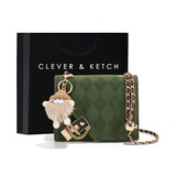 CLEVER & KETCHCK女包包新款2023小方包链条包女单肩包斜跨包生日礼物送女友 绿色
