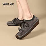 Walker Shop奥卡索健步鞋女单鞋平底牛皮蜗牛鞋舒适妈妈休闲豆豆鞋女M012001