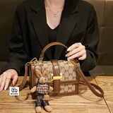 憧憬主义包包女包新款斜挎包女新款时尚复古老花单肩包女士七夕印花小方包 bv纹（收藏加购，送 真皮保养油、梳子、香包）