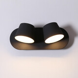 玛兰名灯（MERLONG） 北欧简约卧室床头阅读壁灯带独立开关可调角度客厅过道床头灯 黑色双头  遥控款-可调明暗-支持小爱同学