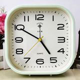 北极星闹钟净音大数字老人时钟现代简约学生桌面闹表儿童卧室床头台座钟 北级星 大号正方形（绿色）扫秒 五号电池