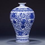 loyo景德镇花瓶青花瓷摆件瓷器工艺品新中式仿古陶瓷博古架装饰品瓷瓶 吉祥八宝梅瓶+匠心打造