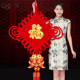 吉善缘 福字中国结挂件 双鱼节挂饰年货新年春节客厅节庆开业乔迁礼品 2.0线14盘双鱼
