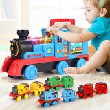 宝乐星儿童玩具男孩玩具车大号音乐火车头玩具车带8小火车生日礼物