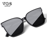 威古氏太阳镜男偏光开车眼镜防强光超轻驾驶镜防紫外线方框墨镜 钢琴黑-方框