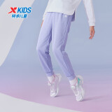 特步（XTEP）童装男童长裤新款儿童中大童针织裤子百搭时尚运动休闲长裤 蒜紫色【春秋款-针织】 140 cm