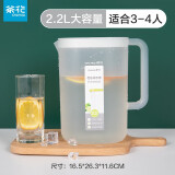 茶花（CHAHUA）塑料冷水壶大容量透明凉水杯凉水瓶果汁壶冷饮瓶 优乐凉水壶2.2L【纯净白】 2200ml