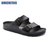 BIRKENSTOCK勃肯德国进口男女款EVA时尚外穿Arizona双扣沙滩拖鞋 黑色窄版129423 37