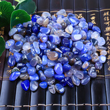 苏茂 雨花石原石天然石头花盆天然鱼缸彩石头彩色小石子 蓝色小玛瑙(1斤)