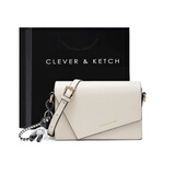 CLEVER & KETCH包包女包2025高级感百搭腋下包迷你单肩包小方包生日礼物送女友 米白色