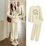 苒琦妈咪孕妇春装套装2025时尚春秋韩版洋气卫衣宽松休闲小个子运动两件套 杏色套装 XL