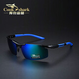 库克鲨鱼（cookshark）cookshark库克鲨鱼太阳镜男士偏光司机镜开车驾驶炫彩眼镜墨镜 炫彩蓝膜